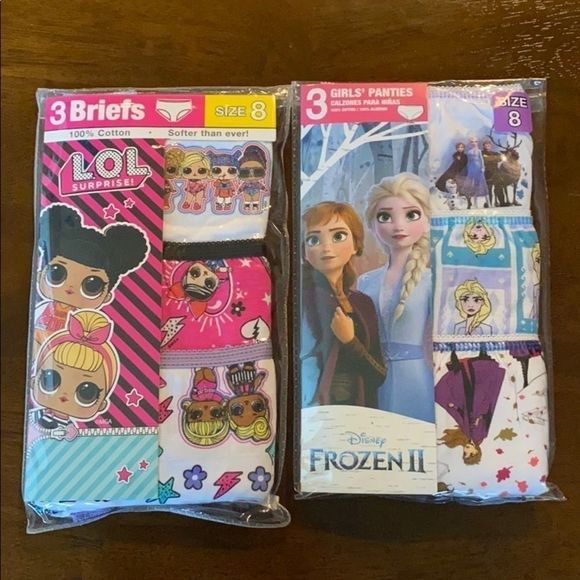 NWT Disney’s Frozen II & LOL Surprise Panties - Sz 8 - 6 pairs - Picture 1 of 9